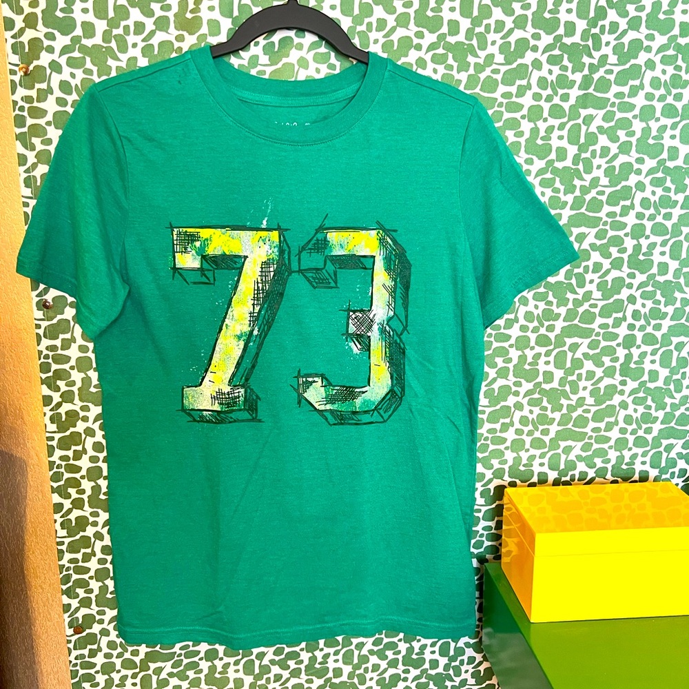 EUC Boys/Preteen #73 Graphic Tee, Size XL Main color green 💚